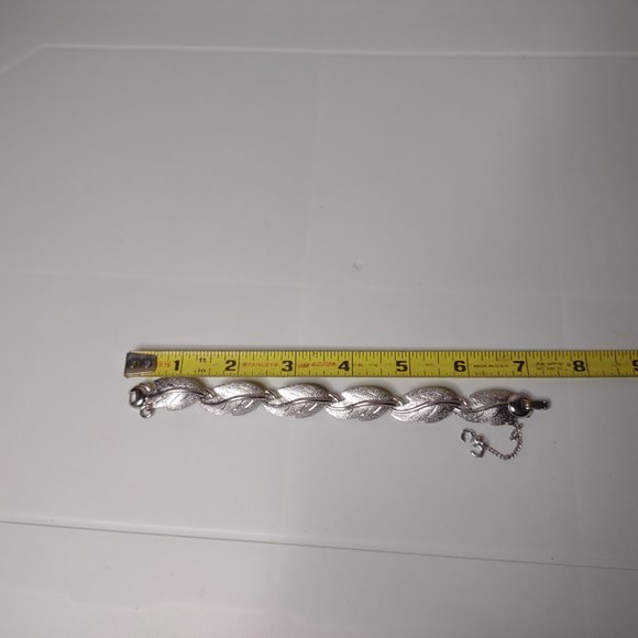 Silver Tone Monet Leaf Bracelet - Picture 7 of 11